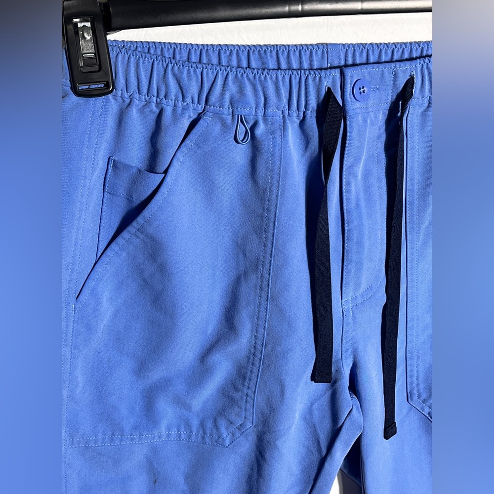 Figs Scrubs Bottoms Women Blue Technical Collection Elastic Waist Zip XS - Picture 4 of 11